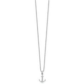 Sophia Jewelers Sterling Silver Diamond Necklace with Rhodium Polished Finish
